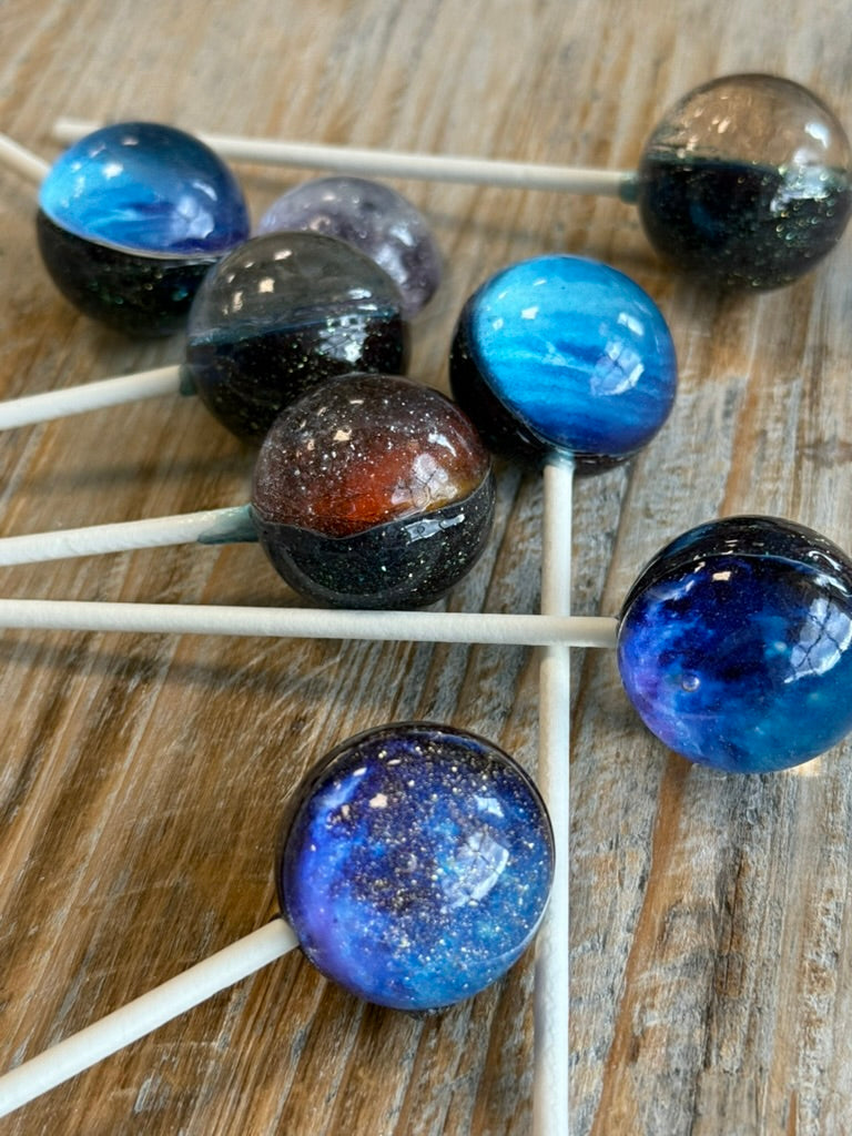 Edible Space Galaxy-Themed Hard Candy Lollipops – Sugar Art Supply
