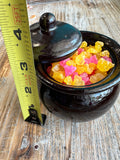 Sugar Hard Candy Edible Cauldron Jar Cake Topper or Candy Holder Gift