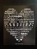 Teacher Educator Word Art Typography Heart Gift Design - Never Forgotten Designs
