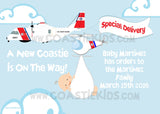 USCG Coastie Baby Shower Cartoon Invitations