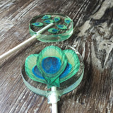 Peacock Wafer Paper Hard Candy Lollipops
