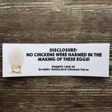 No Chickens Harmed Economic Printed Custom Egg Carton Labels Personalized with Your Information