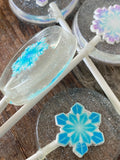 Frozen Lollipops with Sugar Snowflakes Encased in Hard Candy