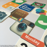 Precut Edible App Styled Cupcake Toppers