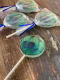 Peacock Wafer Paper Hard Candy Lollipops