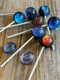 Edible Space Galaxy-Themed Hard Candy Lollipops