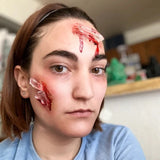 Customer use – realistic SFX makeup using edible sugar glass