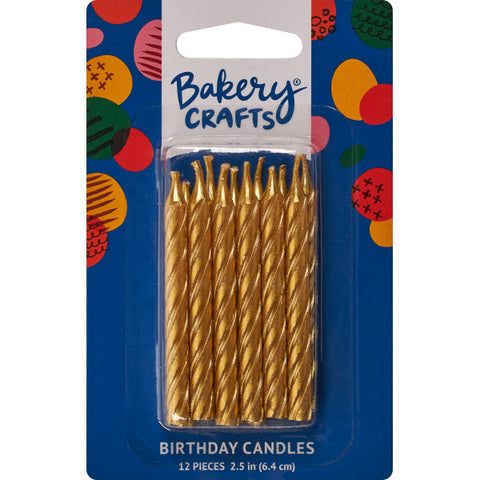 Gold Spiral Candles 12 Count