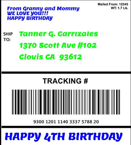 Design Your Own Edible 4x6 Shipping Label for Amazon & Package Cakes