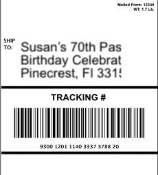 Design 10x16 Edible Amazon Package Label Cake Topper with Personalized Label