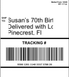 Design 10x16 Edible Amazon Package Label Cake Topper with Personalized Label