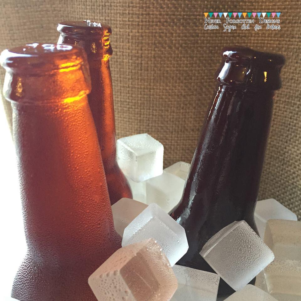 100% EDIBLE Isomalt Sugar 9 Full Size Beer Bottle Bottles for Cakes and  More 