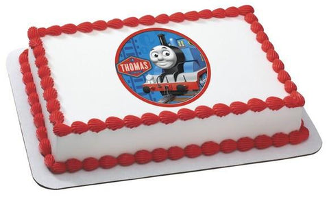 THOMAS THE TANK ENGINE TRAIN Edible Cake Topper on Frosting Paper - Never Forgotten Designs
