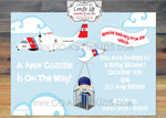 USCG Coastie Baby Shower Cartoon Invitations