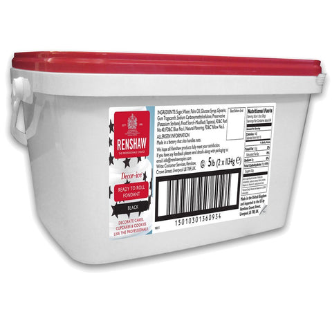 Renshaw Black Fondant Pails 8.8 Oz. to 5 lbs.