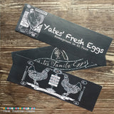 No Chickens Harmed Economic Printed Custom Egg Carton Labels Personalized with Your Information