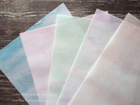 Edible Soft Watercolor Designs on Wafer Paper - Never Forgotten Designs