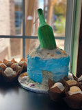 Edible Message in a Sugar Bottle Beach Ocean Cake Topper for Wedding Rehearsal Birthday Break To Reveal Edible Aged Message