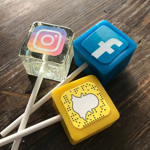 Social Media App Party Sucker Lollipop Candy Favors