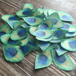 2.5" Edible Peacock Feathers on Wafer Paper 2.5 Inch