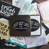 Shabby Chic Banners Designer Egg Carton Labels with Premium Printing - Never Forgotten Designs