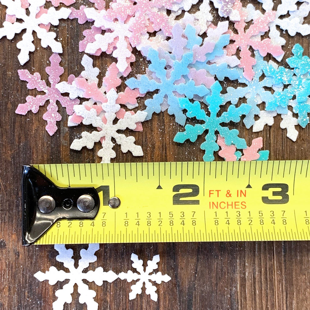 Edible Glitter Snowflakes - silver 4g