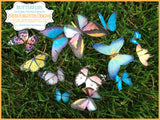 Colorful Edible Butterflies on Wafer Paper