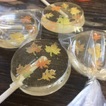 Autumn Leaves Gold Shimmer Candy Sucker Lollipop Favors