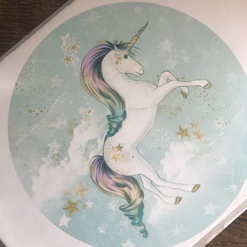 Unicorn Round Cake Topper