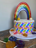 Sugar Art Hard Candy Rainbow Cake Topper