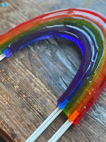 Sugar Art Hard Candy Rainbow Cake Topper