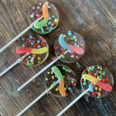 Sour Gummy Worms & Nerd Candy Lollipops Suckers