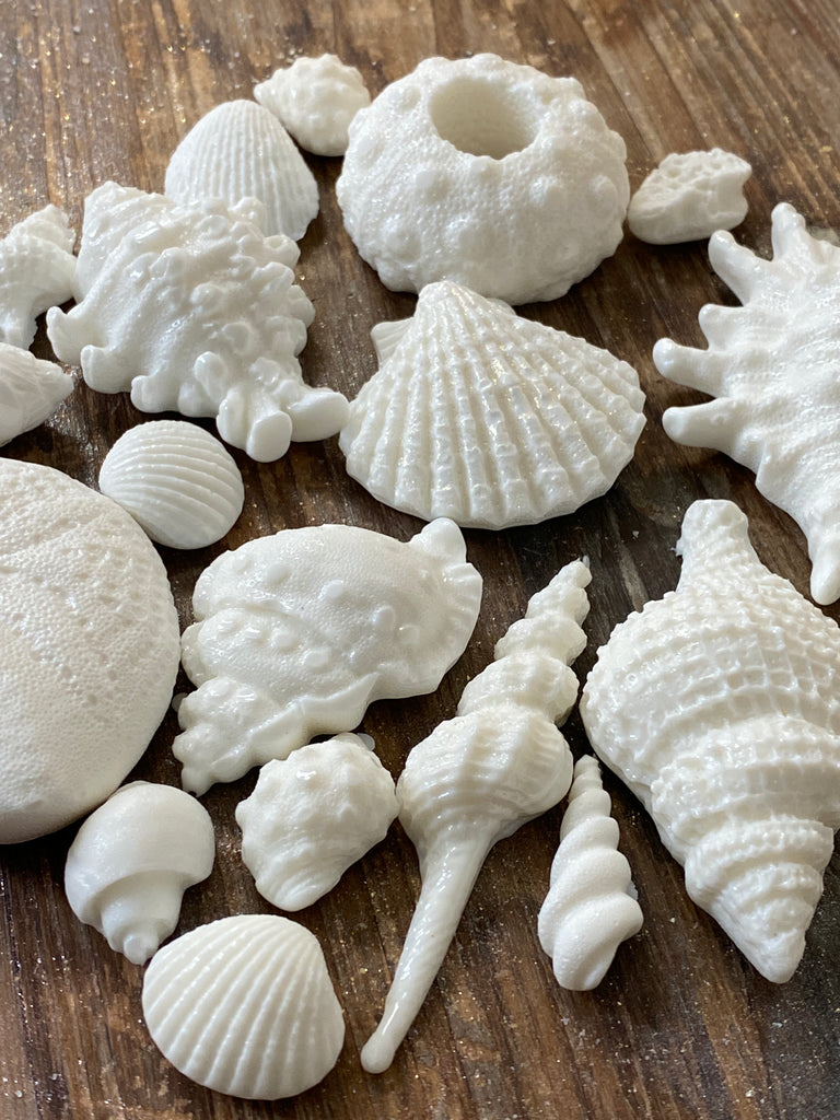 Hard Candy Edible Sugar Shells - Very detailed - Cupcake or Cake Toppe ...