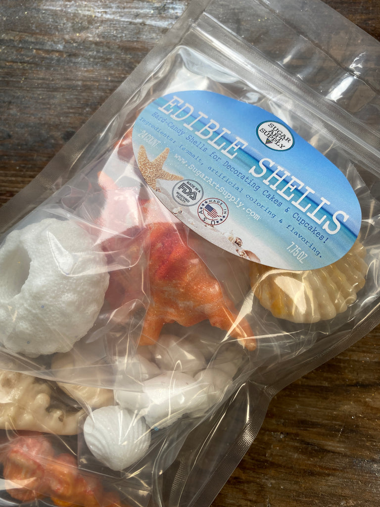 Hard Candy Edible Sugar Shells - Very detailed - Cupcake or Cake Toppe ...