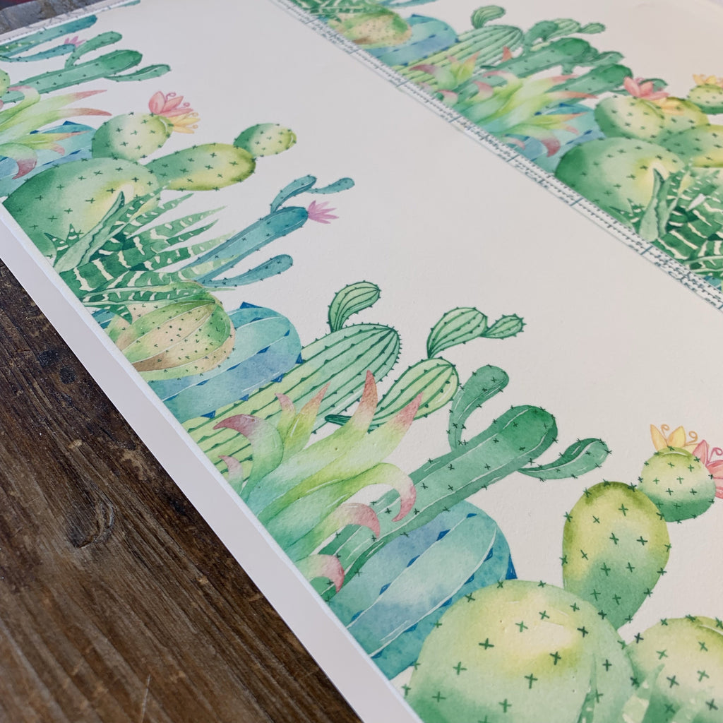 edible sugar succulents Custom Watercolor Succulents Cactus Edible Cake Wraps Images – Sugar Art Supply