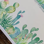 Custom Watercolor Succulents Cactus Edible Cake Wraps Images