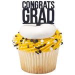 Congrats Grad Cupcake Toppers Cake Pics Black